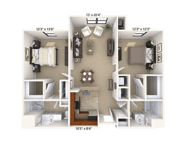 Danberry Durham Deluxe independent living floor plan