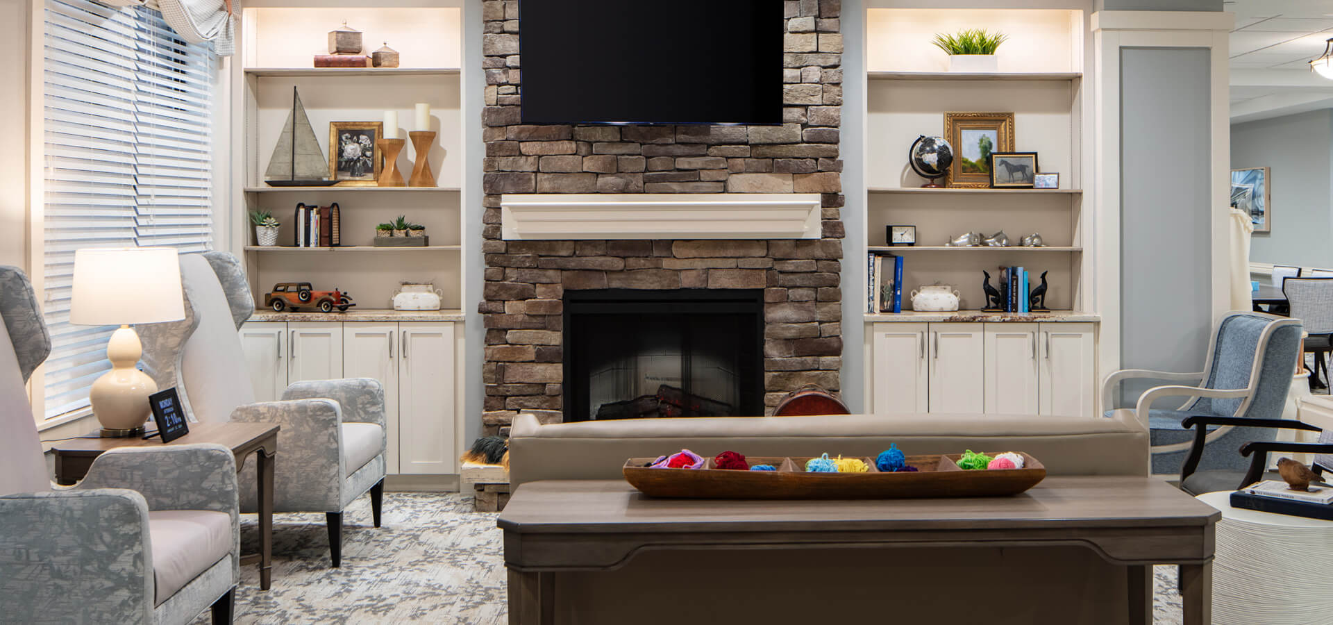 Memory care building living room